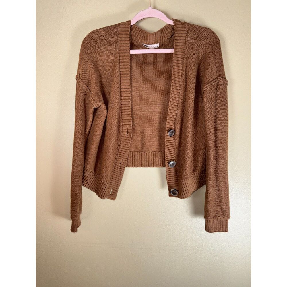So brand Sweater, Brown Cardigan, Size Small, Long Sleeves